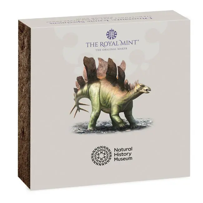 Stegosaurus v barvě, 8 g stříbra v etuji