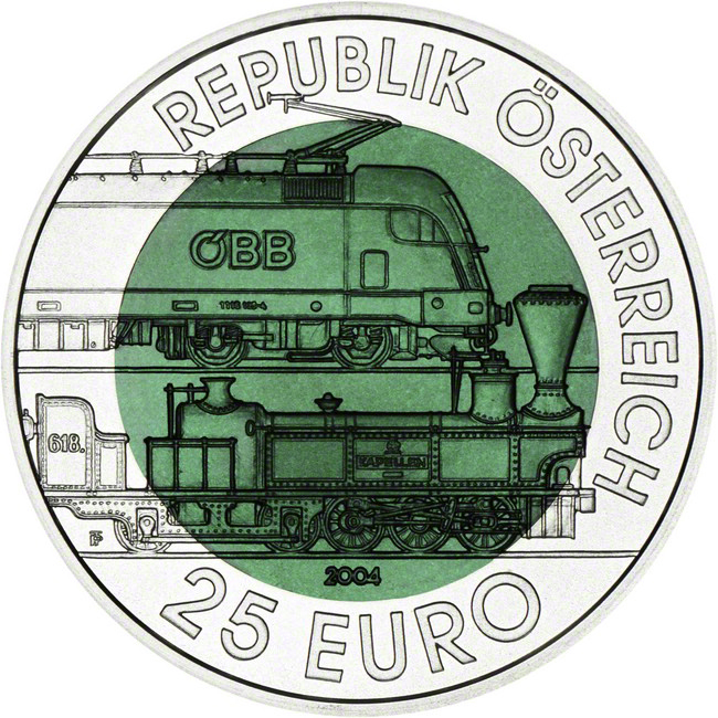150 let Semmeringské železnice, stříbrná/niobová mince
