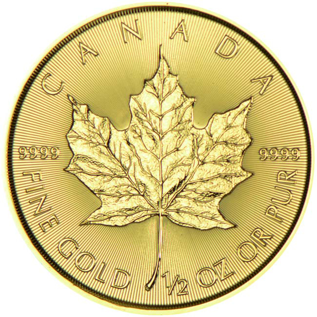 Zlatá minca Maple Leaf různé roky, 1/2 oz