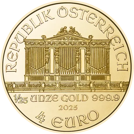 Zlatá minca Viedenskí filharmonici - rôzne roky, 1/25 Oz