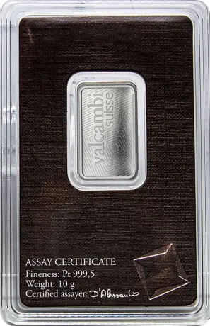 Platinový zliatok Valcambi 10 g 