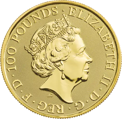 Zlatá minca Královnina zvieratá - Bílý lev 2020, 1 oz