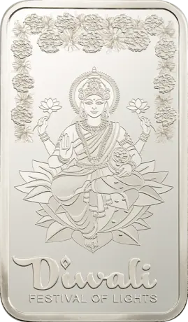 Strieborný zliatok Diwali Lakshmi a Rangoli - Festival světel, 1 oz