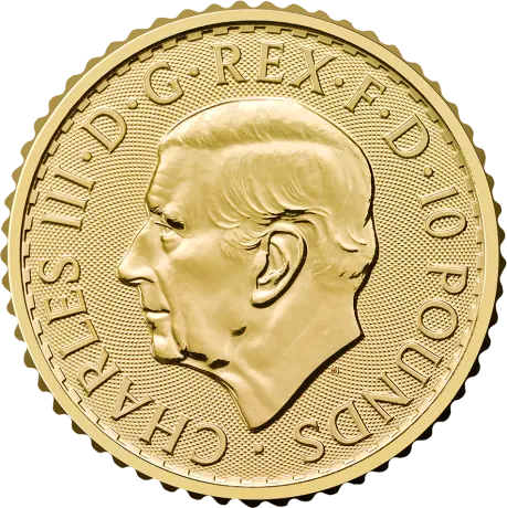 Zlatá minca Britannia Charles III 2026, 1/10 oz