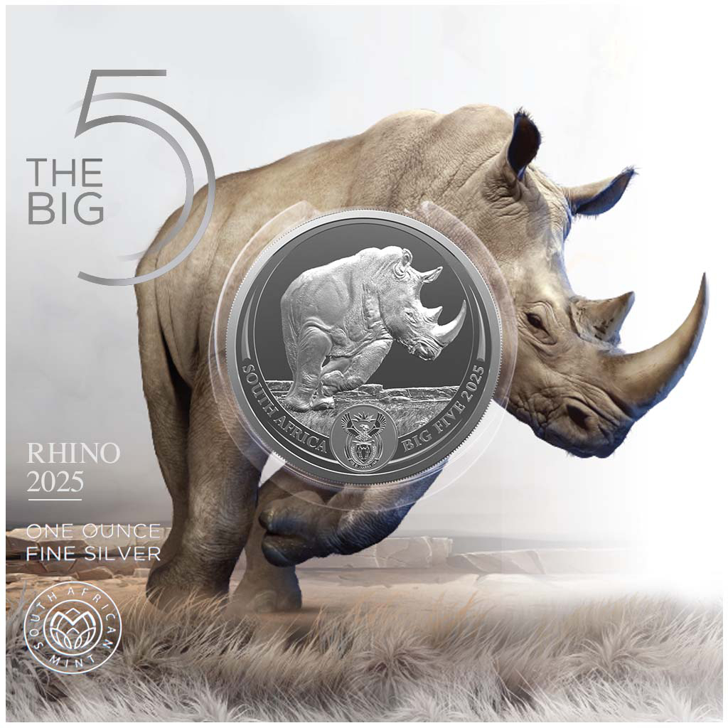Big Five III - Nosorožec 2025, stříbrná mince v blistru, 1 oz