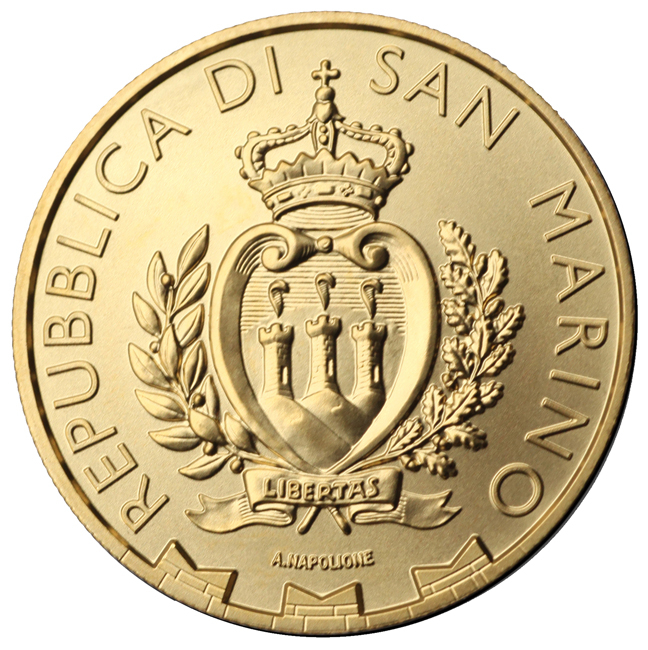 Zlatá minca San Marino - Sokol 2025, 1/10 oz