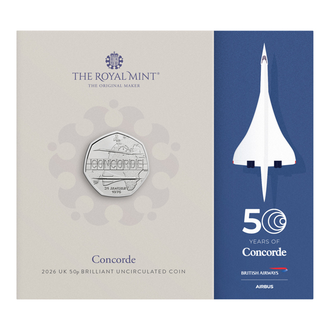 Concorde - 50. výročí, Velká Británie, CuNi mince v blistru