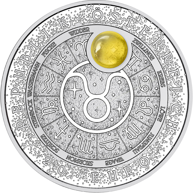 Znamení Býka 2026, stříbrná mince v etuji, 20 g