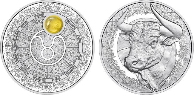 Znamení Býka 2026, stříbrná mince v etuji, 20 g