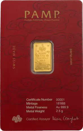 Zlatý zliatok PAMP Kočka pro štěstí; 2,5 g