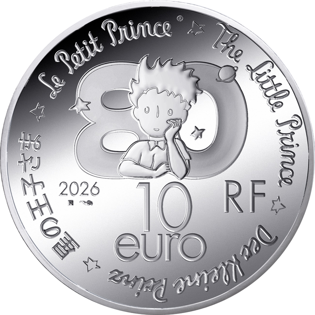 Malý princ - Letadlo 2026, stříbrná mince v etuji, 22 g