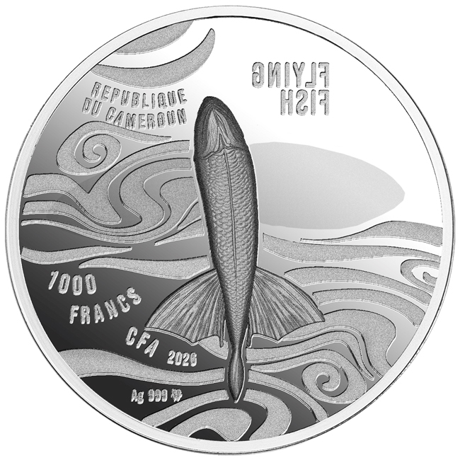 Létající ryba 2026, stříbrná mince v etuji, 1 oz