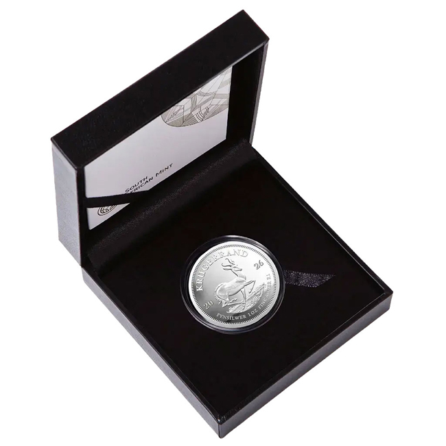 Krugerrand 2026, stříbrná mince v etuji, 1 oz