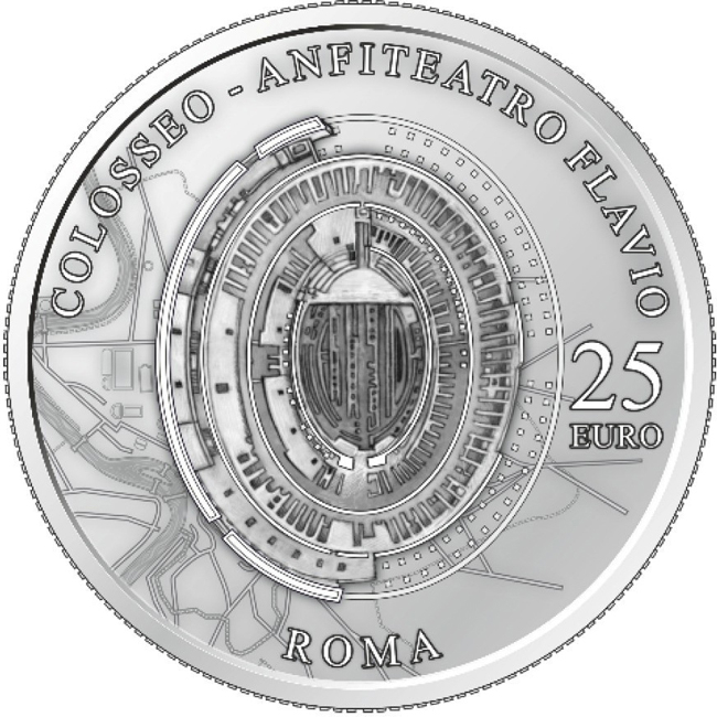 Koloseum v Římě 2026, stříbrná mince v etuji, 1000 g