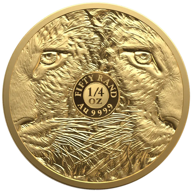 Big Five III - Leopard 2026, zlatá mince v etuji, 1/4 oz