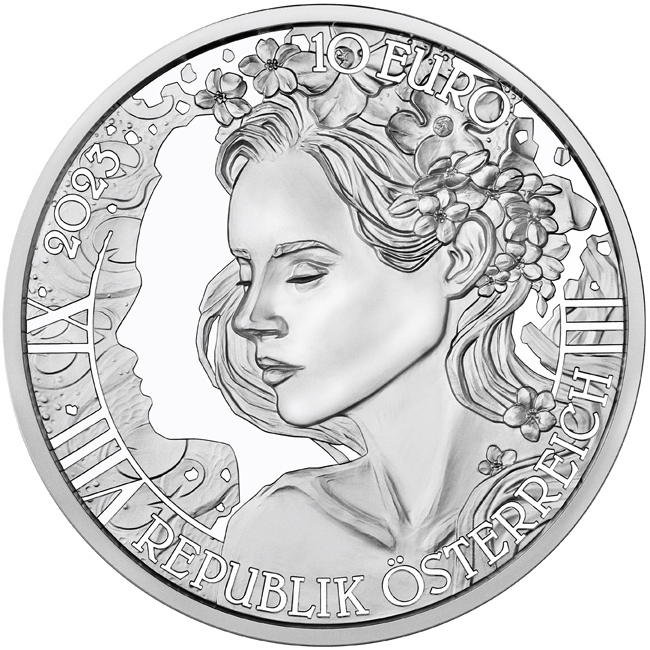 Řečí květin: Pomněnka, stříbrná mince v blistru, 16 g
