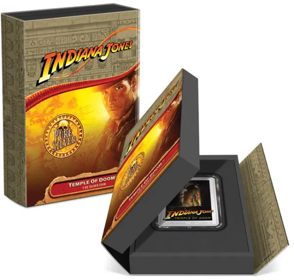 Indiana Jones a chrám zkázy 2023 - stříbrná sběratelská mince v etuji, 1 oz