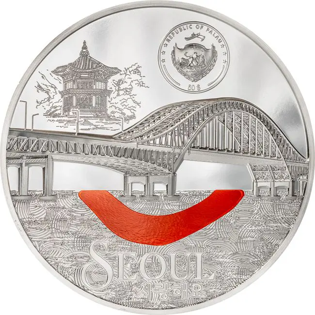 Tiffany Art 2024: Metropolis Seoul, stříbrná mince v etuji, 1000 g