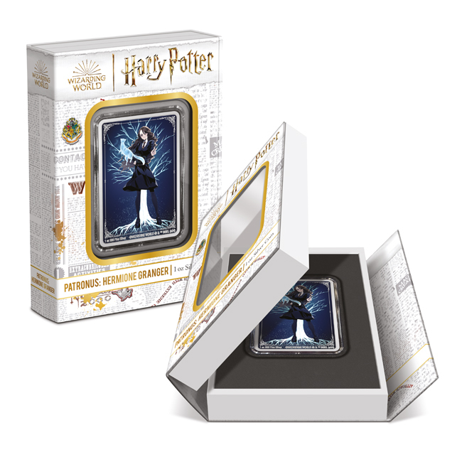 Harry Potter: Hermione Granger - Patronus 2024, stříbrná sběratelská mince v etuji, 1 oz