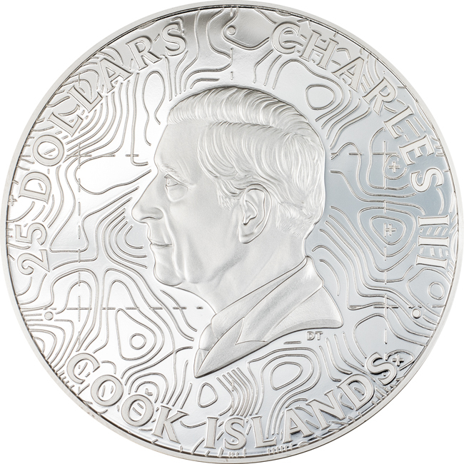 Topografie: Hawaii 2024, stříbrná mince v etuji, 5 oz