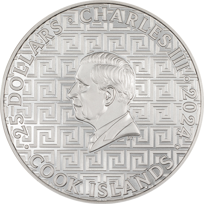 Santorini 2024, stříbrná 3D mince v etuji, 5 oz