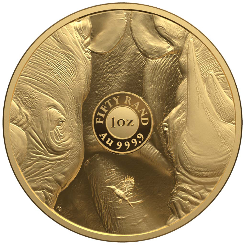 Big Five III - Nosorožec 2025, zlatá mince v etuji, 1 oz