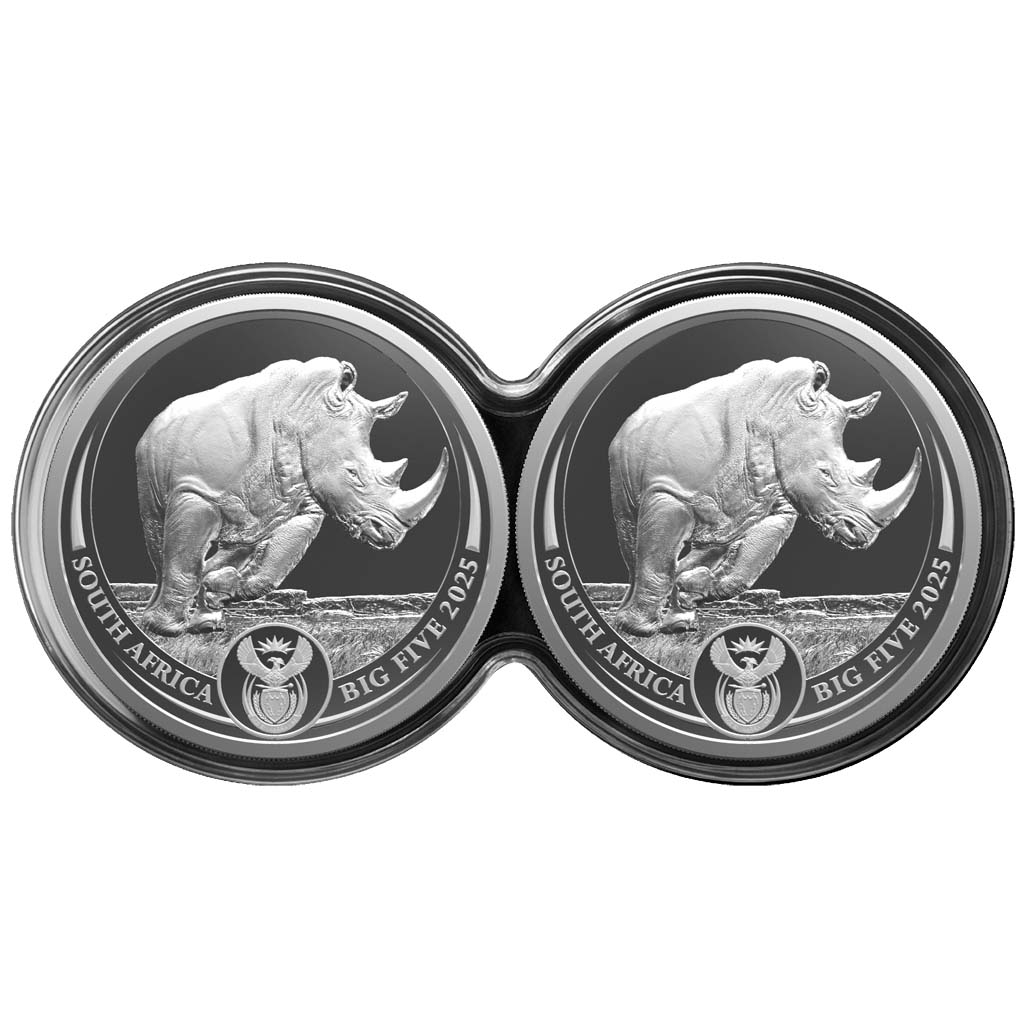 Big Five III - Nosorožec 2025, sada stříbrných mincí v etuji, 2 oz