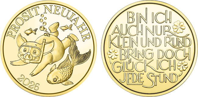 Štastný žeton 2026, zlatá mince
