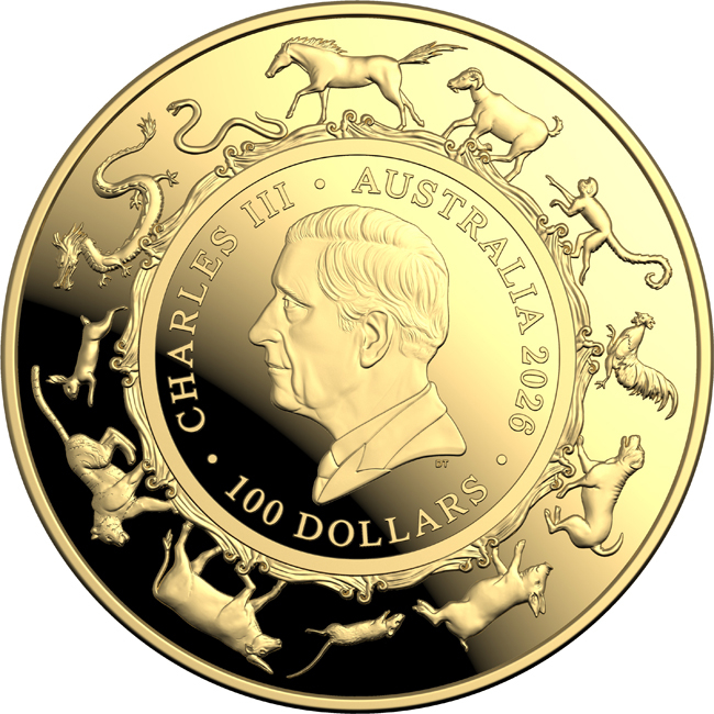 Lunární kůň 2026 - Royal Australian Mint, zlatá mince v etuji, 1 oz
