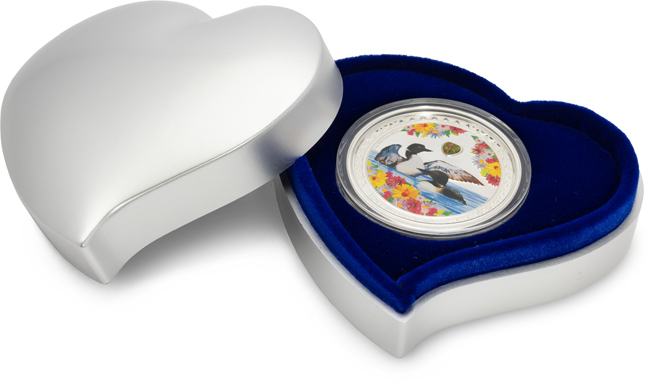 Potáplice lední, 1 oz stříbra v etuji