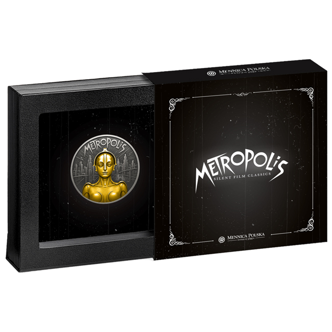 Metropolis, stříbrná mince v etuji