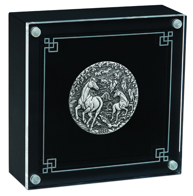 Lunární kůň 2026, Perth Mint, stříbrná mince v etuji, 2 oz