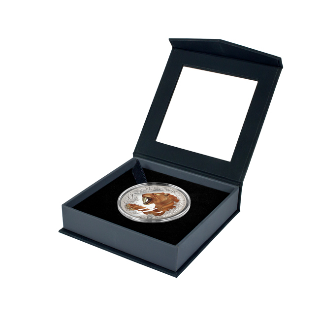 Šavlozubý tygr 2026, stříbrná mince v etuji, 1 oz