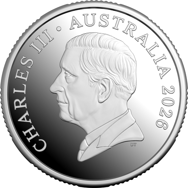 Desetinná měna Austrálie 2026 - 60. výročí, stříbrná mince v etuji