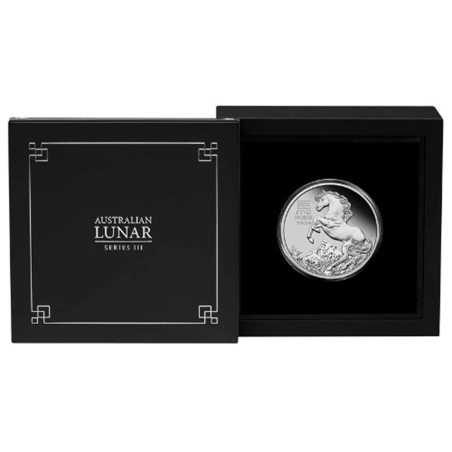 Lunární kůň 2025, platinová mince v etuji, 1 oz