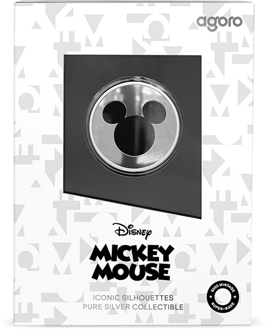 Mickey Mouse 2026 - siluleta, stříbrná mince v etuji, 15 g