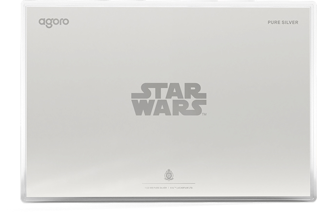 Star Wars: Návrat Jediů 2026, stříbrná obdélníková mince v etuji, 1 oz
