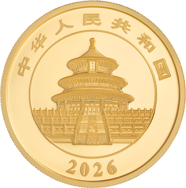 Panda 2026, zlatá mince v etuji, 50 g