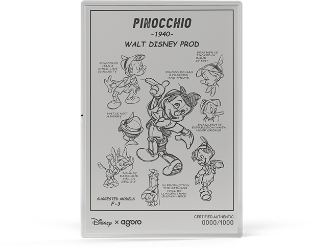 Pinocchio 2026, stříbrná obdélníková mince, 28 g