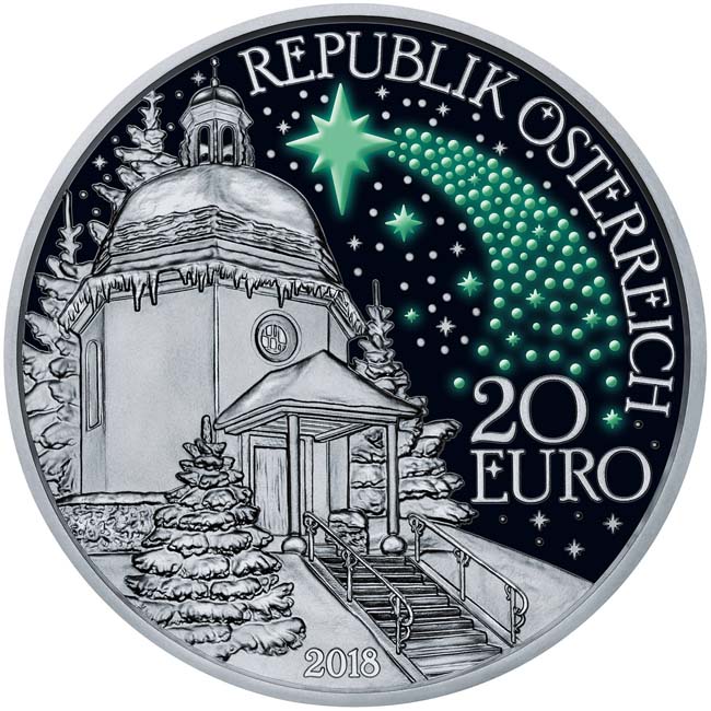 Tichá noc - 200. výročí vánoční koledy, stříbrná mince v etuji, 22 g