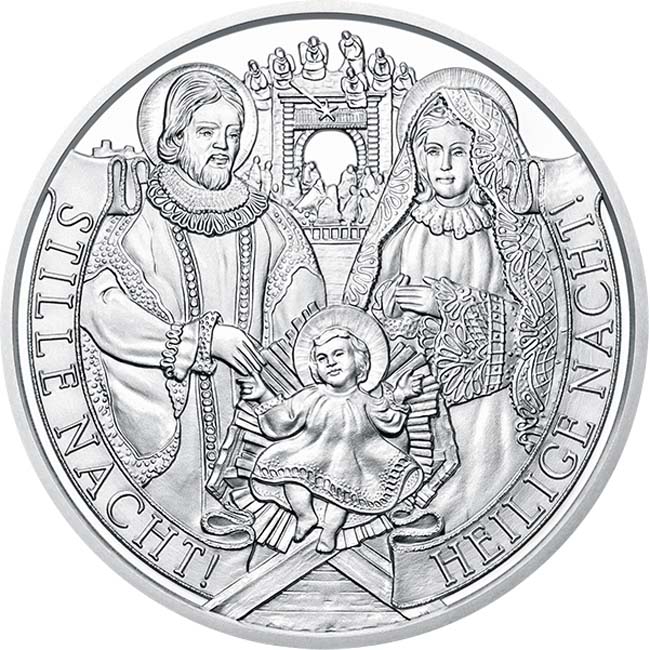 Tichá noc - 200. výročí vánoční koledy, stříbrná mince v etuji, 22 g