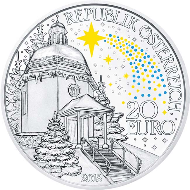 Tichá noc - 200. výročí vánoční koledy, stříbrná mince v etuji, 22 g