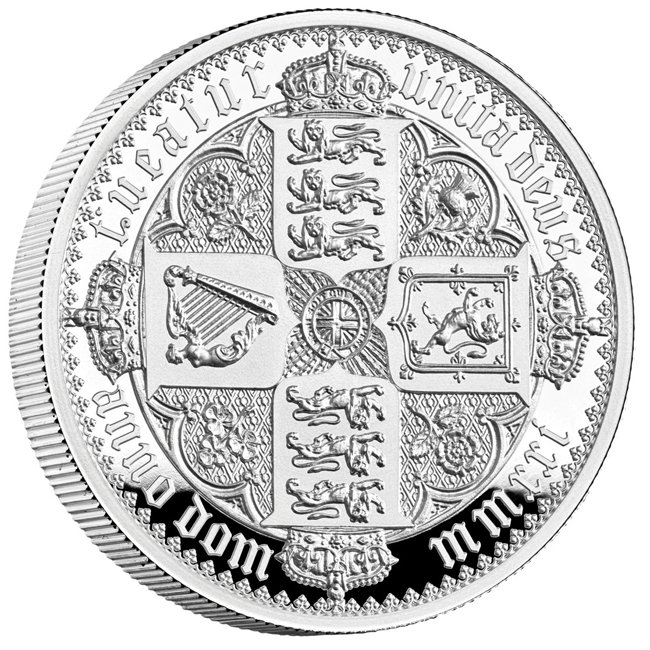 Gotická koruna 2021, stříbrná mince v etuji, 5 oz