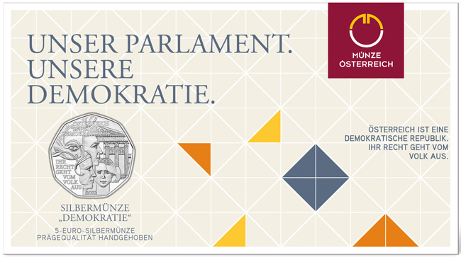 Demokracie 2022,  stříbrná mince v blistru, 8 g