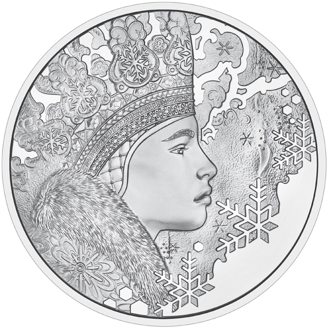 Sněhová vločka 2023, stříbrná mince v etuji, 20 g
