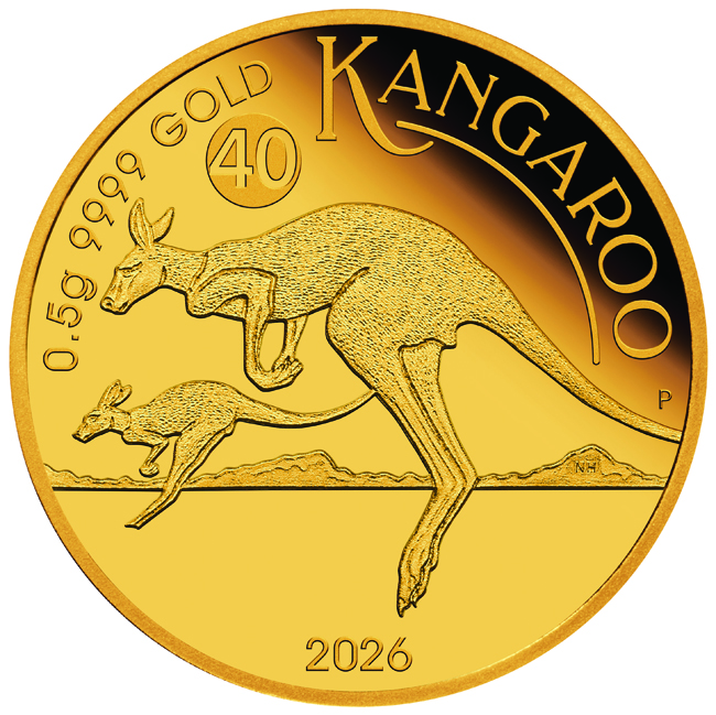 Mini Roo -  Mini Klokan 2026, zlatá mince v blistru, 0.5 g