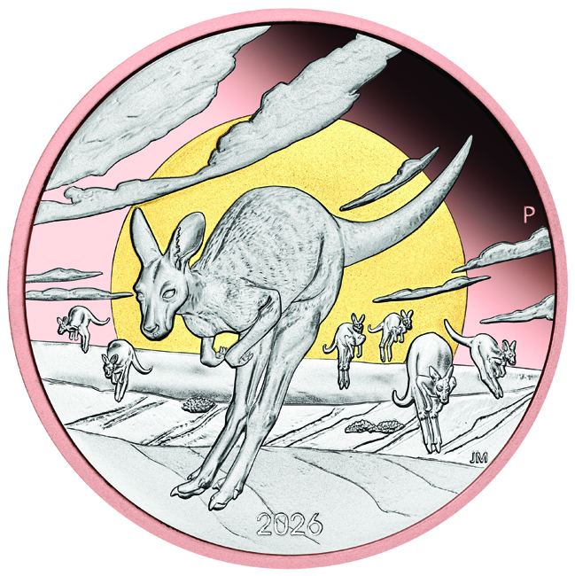 Zázraky Austrálie - Klokan 2026, stříbrná mince v etuji, 5 oz