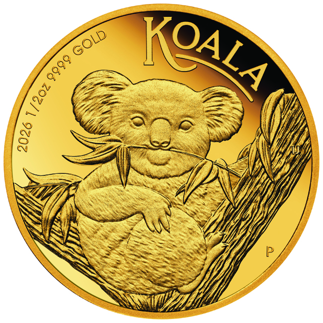 Koala 2026, zlatá mince v etuji, 1 oz