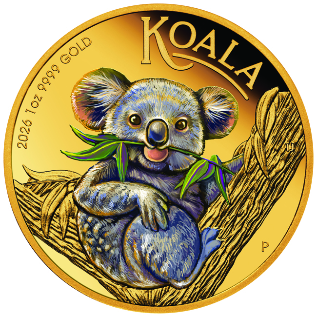 Koala 2026, zlatá mince v etuji, 1 oz