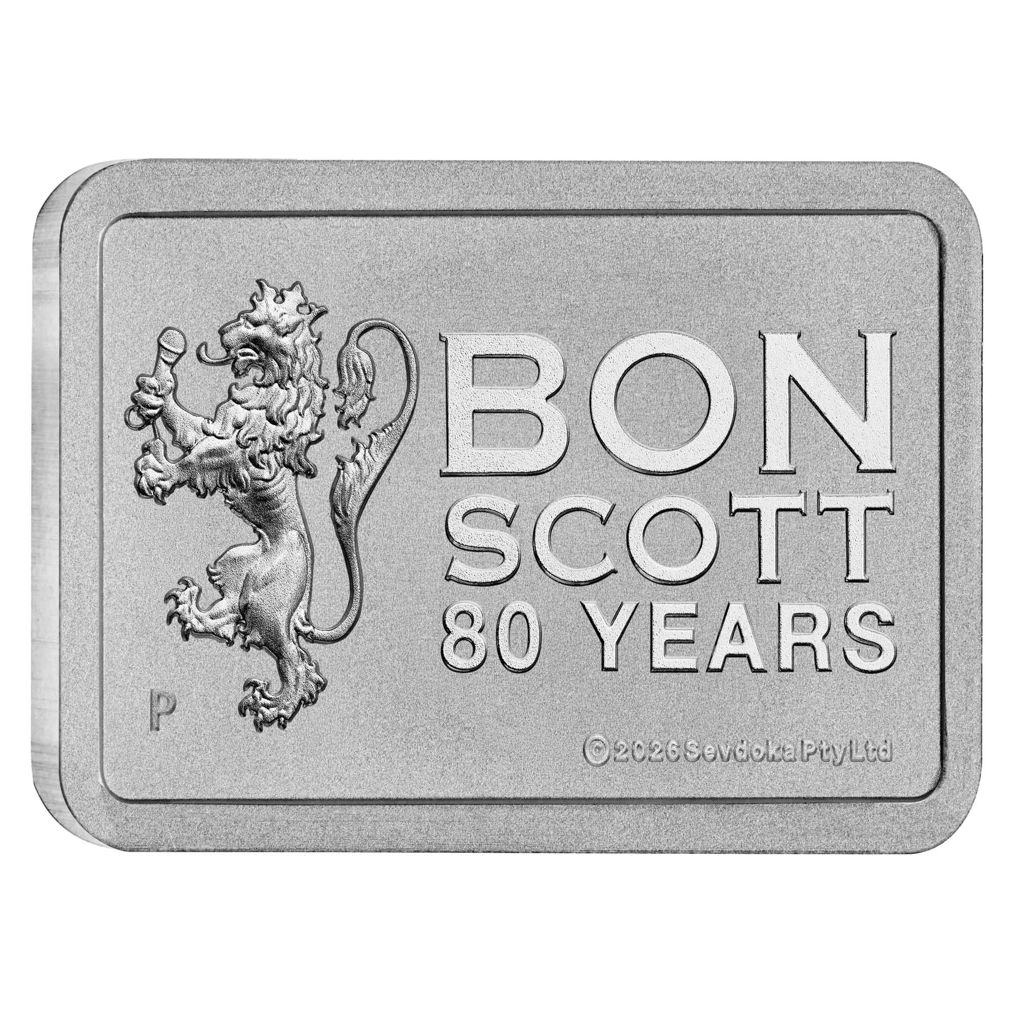 Bon Scott 2026 - rocková legenda, stříbrný slitek, 10 g